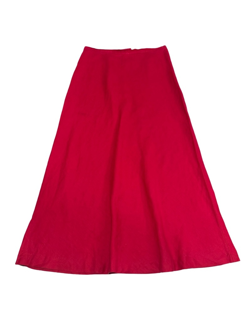 Spiegel Vintage  Red 100% Linen A-Line Skirt - Picture 3 of 7